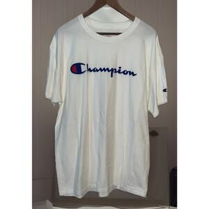 Authentic Champion Men's Jersey Script Logo Short Sleeves T-Shirt XL